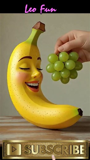 funny banana eating grape..#funny#fruiteshorts#shortfeed