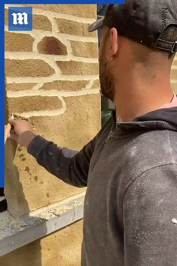 I can't believe these aren't real bricks! 😱🎨 via Newsflare | Daily Mail Video