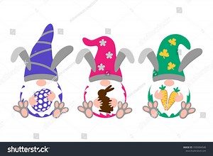 Bunny Gnome Set Rabbit Paws On Stock Vector (Royalty Free) 1935004340 | Shutterstock
