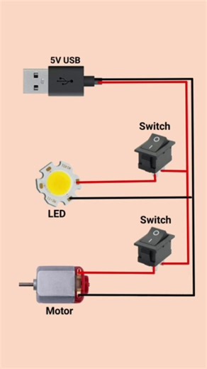 𝗦𝗵𝗶𝘃𝗮𝗺 𝗘𝗹𝗲𝗰𝘁𝗿𝗶𝘀 on Instagram: "LED light And DC Motor Wiring Diagram | DIY Project #shivam_electris #reels #viralreels"