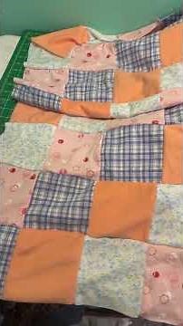 Baby quilt memory quilt made out of a greatgrandmothers pajamas. Showing several in an order of 10