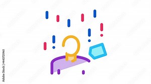 many requirements for person Icon Animation. color many requirements for person animated icon on white background