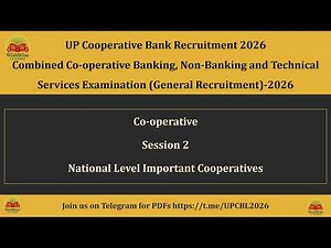 Co-operative | Unit 2 | National Level Important Cooperatives| UP Co-operative Bank 2026 |