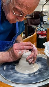 Here is the basic process of making new pedestals. These pedestals are glued to the bottom of the pot so the glaze can run off the pot and down the pedestal and into a catcher. My crystalline glazes are all really runny. . . . To be notified of future sales, please visit: https://www.tiltonpottery.com/mailing-list In Instagram, just go to the link in the bio and click on the Mailing List tab. #ceramic #pottery #clay #studiopotter #handcrafted #handmadepottery #keramika #craft #form #artist #porc