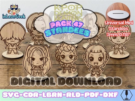 Anime Manga Kpop Girls Figures Pack of 47 With Universal Base Laser Cut Files Svg Dxf Cdr Lbrn Rld Pdf Digital Download Cnc Laser Kpop - Etsy