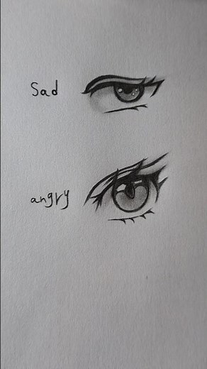 How to draw sad & angry eyes