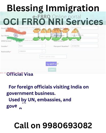 Blessing E-FRRO – Foreigners Regional Registration Office (FRRO) 9980693082