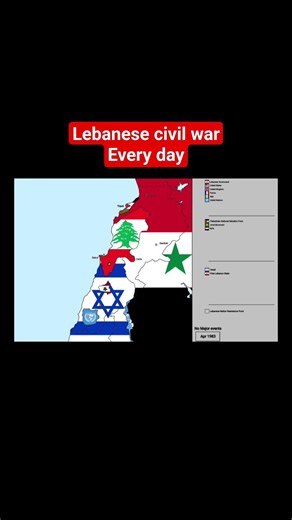 Lebanese civil war every day - #shorts #lebanon #history #flags #maps #middleeast