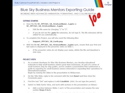 Shelly Cashman PowerPoint 365 | Module 5: SAM Project A