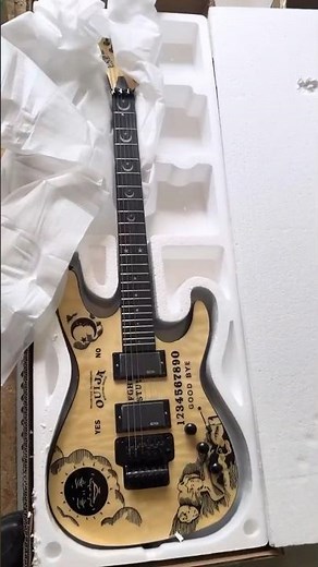 ESP Kirk Hammett Signature Ouija Guitar Copy from Temu Unboxing - Full Video Link in the Comments
