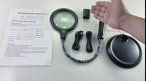 XYK Rechargeable 5X Magnifying Lamp,Large Hands Free Magnifying Glass with Light and Stand for Reading, Hobbies, Crafts, Close Work, Workbench