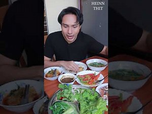 Heinn Thit - Mukbang (Eating show) of Braised chillies and soup (Burmese cuisine)