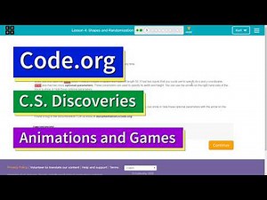 Shapes and Parameters Lesson 4.7 in 2019 Code.org Tutorial with Answers Animation and Games