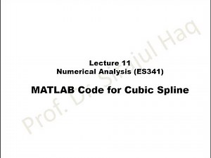 MATLAB Code for Cubic Spline | Lecture 11