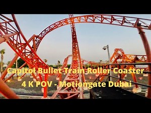 Capitol Bullet Train Roller Coaster Motiongate Dubai POV 4K