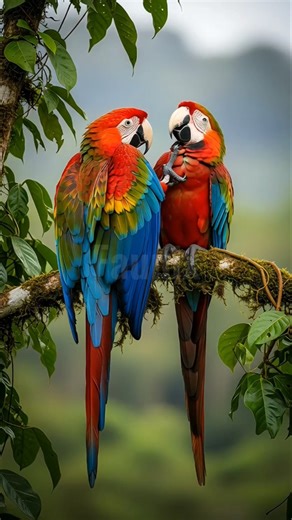 Colors of the Jungle: Amazing Macaws. #shorts #birds #macaw