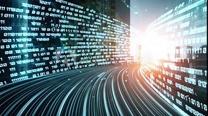 Cloud computer and online data storage with tacit intelligent sharing software . Concept of smart digital transformation and technology disruption that changes global trends in new information era .