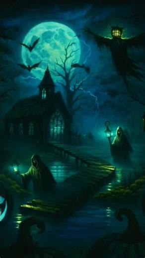 Ghost Army Crossing Bridge In a Lane Under a Full Moon💀💀#scary #spooky #horror#paranormal #ytshorts