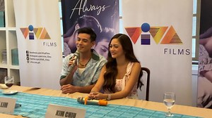 LOOK! Sweethearts Kim Chiu and Xian Lim make promises to each other during the media conference of their upcoming movie 'Always' under Viva Films held at Victorino's in Timog, Quezon City. | Manila Bulletin Entertainment