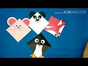 DIY EASY PAPER ANIMAL BOOKMARKS / Origami cute animal bookmark tutorial