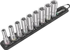 Wera 5004545001 Belt B Deep 1 socket set, 3/8" drive, 9 pieces