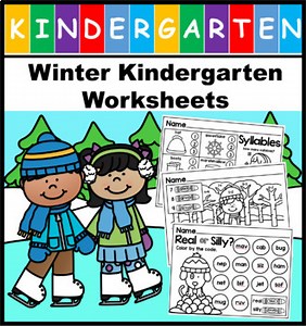 Winter Kindergarten Worksheets - Math and Language Arts