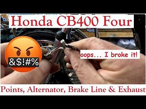 Honda CB400F Restoration Part 30 Points, Alternator, Brake Line & Exhaust