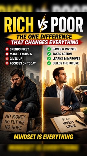 Rich vs Poor Mindset: The One Difference That Changes Everything #shorts#USA