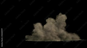 3D special effect, dust explosion for war scenes, alpha channel Stock Video