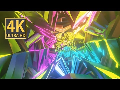 Luxury Light Show Rainbow Color Abstract Background Video 4k Metallic Tunnel VJ Loop NEON Wallpaper