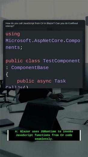 Blazor JS from C# | .NET Interview Question #Shorts #Csharp #Coding #Programming