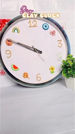 From boring to cutest diy | DIY cute clay clock 💕✨ #diy #clay #clock #clayart #cutediy #diydecor #yt