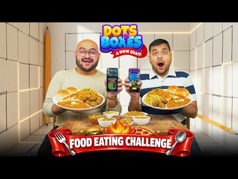 Doing Food Eating Challenge While Playing a Game | Dots And Boxes Food Challenge | Viwa Food World
