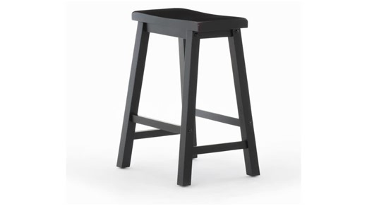 Powell Company Darby 24 in. Antique Black Backless Wood Counter Stool with Wood Seat HD1226B19CS