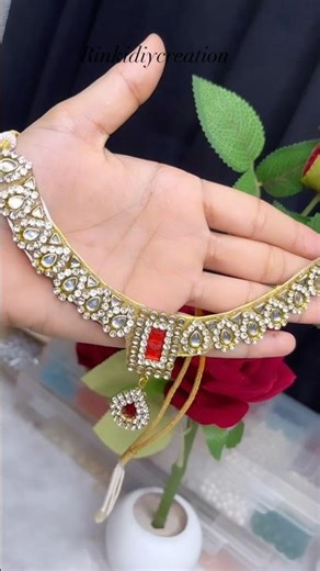 Beautiful Kundan necklace diy🌸