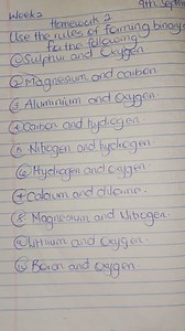 Week 2 Homework 2Use the rules of forming binary compounds for... | Filo