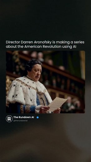 Filmmaker Darren Aronofsky's AI venture Primordial Soup released "On This Day… 1776", a new series recreating the American Revolution using Google DeepMind, with each episode dropping on the 250th anniversary of the event it depicts. The short-form series combines AI-generated visuals with SAG-AFTRA voice actors, positioning itself as "artist-led" AI rather than being fully automated. The series drops episodes on TIME's YouTube channel timed to the 250th anniversary of each depicted event. Arono