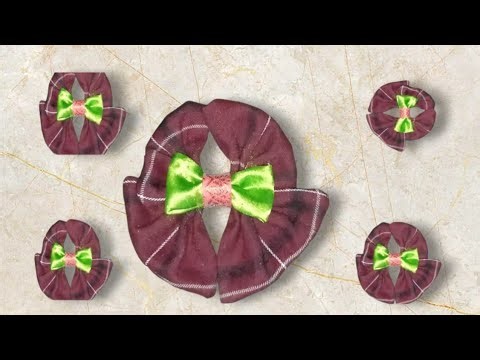 How to make a round bow with ribbon || hair accessories making at home with ribbon || easy hair bow