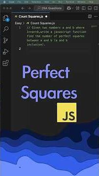 Perfect Squares in JavaScript Made Easy! ✅ #coding #shorts