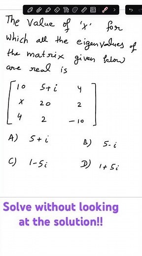 GATE problem on Hermitian matrix #maths #linearalgebra #gate