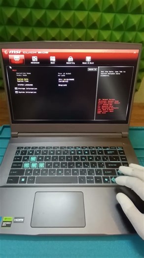 MSI Thin 15 B13UC Laptop | How to Enter BIOS and Enable Advanced Settings