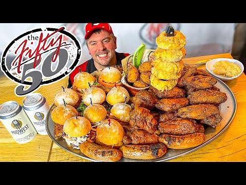 Fifty/50's Ultimate Chicken Wings and Sliders Eating Challenge!!