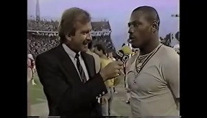 November 30, 1985: Michigan State running back Lorenzo White is interviewed by CBS reporter Pat O'Brien on the sidelines during the University of Miami's 58-7 victory over Notre Dame. The sophomore from Fort Lauderdale was asked about his Heisman Trophy chances. White would finish fourth in the 1985 Heisman voting behind Auburn's Bo Jackson, Iowa quarterback Chuck Long and BYU quarterback Robbie Bosco. White was back in South Florida as a guest on the Hurricane sidelines after Michigan State's r