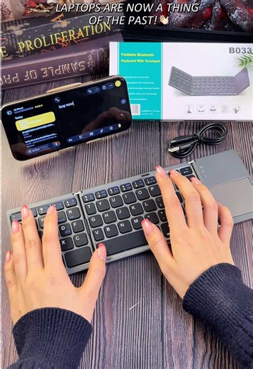 This wireless Bluetooth portable keyboard is so useful! It's great when you need to type documents or emails on the move. It's charged using a supplied type C cable and can connect to phones or tablets in iOS and Android. #portablekeyboard #phoneaccessories #musthavegadgets #gadgetstouse #businessowner