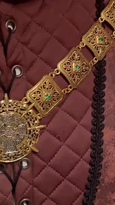 Celtic Cross Chain of Office: Golden Medieval Livery Collar With Emerald Crystals - Etsy