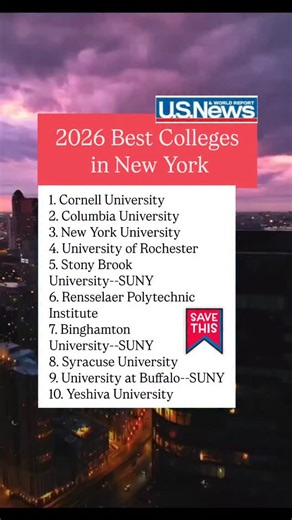 BrownFig on Instagram: "2026 Best Colleges in New York as per USA news. . . #NYU #ColumbiaUniversity #CornellUniversity #StudyInNewYork #HighSchoolStudents #NewYorkColleges #USNews2026 #CollegeRankings #BrownFig #CollegeBound #collegeadmissions"