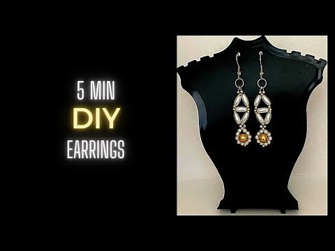 5 mins diy earrings. beaded earrings tutorial