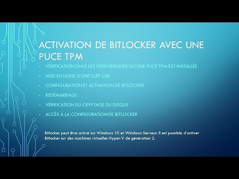 Bitlocker : activation avec une puce TPM