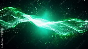 Abstract Green Energy Burst: A captivating, ethereal abstract background of swirling green energy, illuminated by a bright white core, against a dark backdrop. perfect for technology, science, and fut