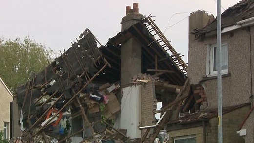 Two houses collapse after explosion in Lancashire